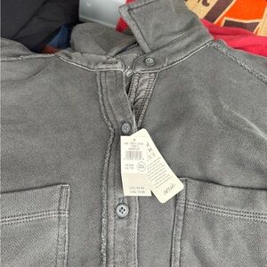 Aerie Charcoal Button-Up Top